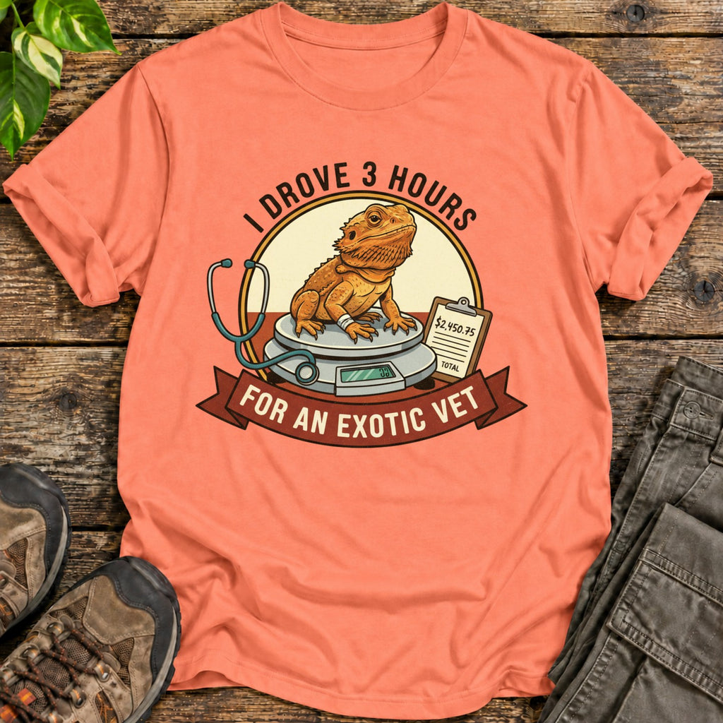 Bearded Dragon Exotic Vet T-Shirt - Heather Orange