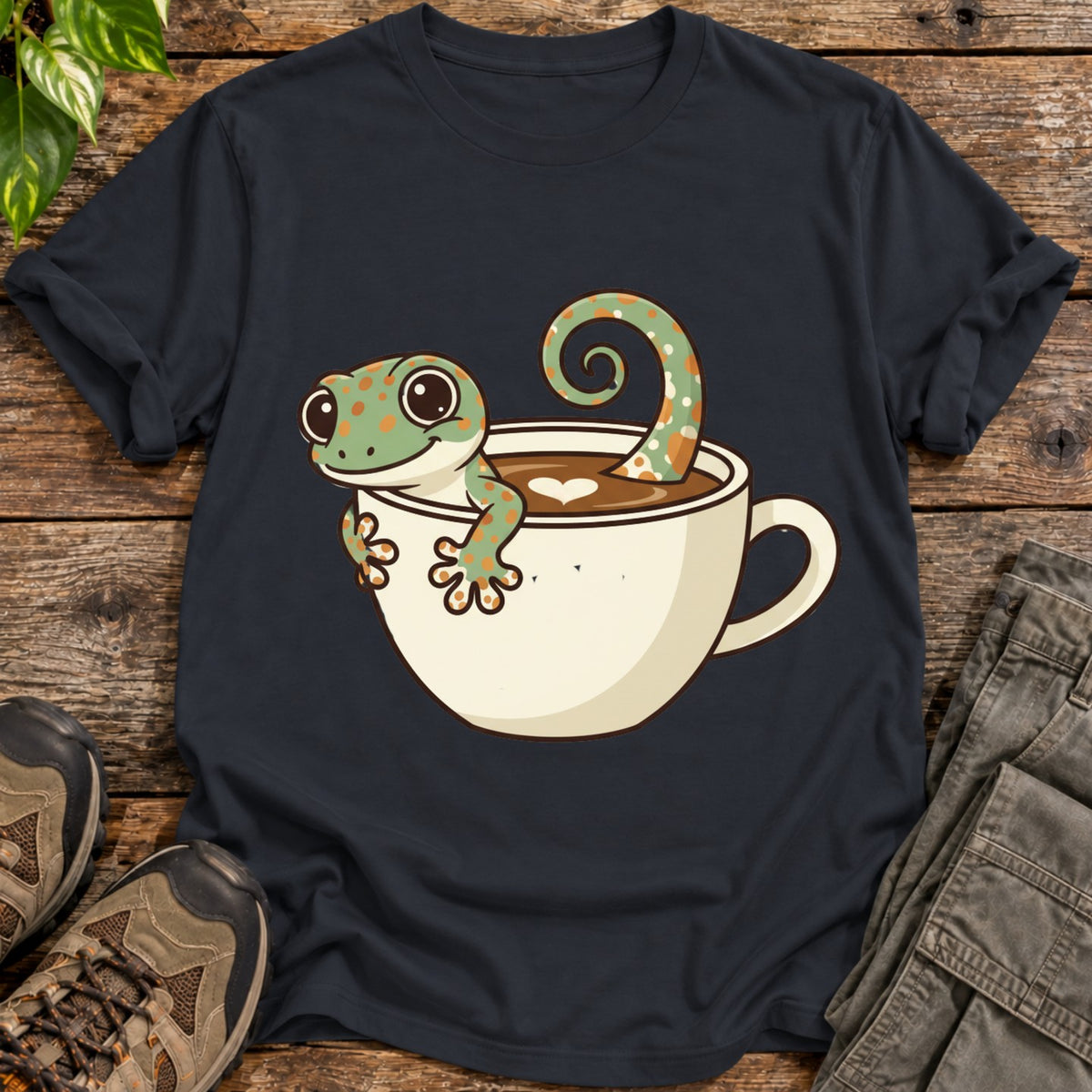 Espresso Gecko T-Shirt - Black