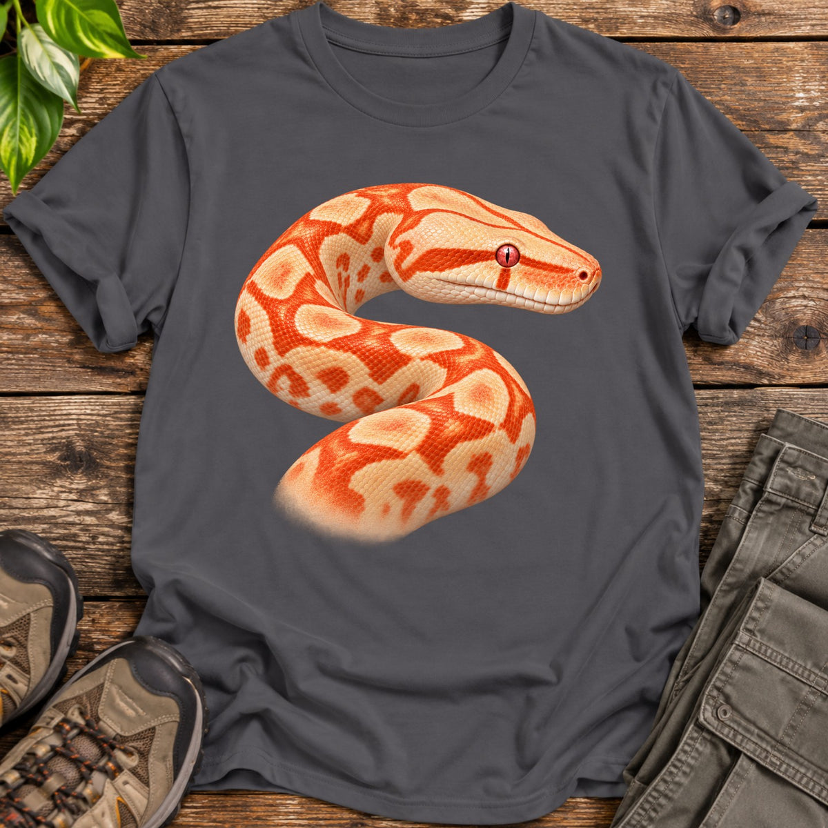 Sunglow Boa Constrictor Illustration - Charcoal