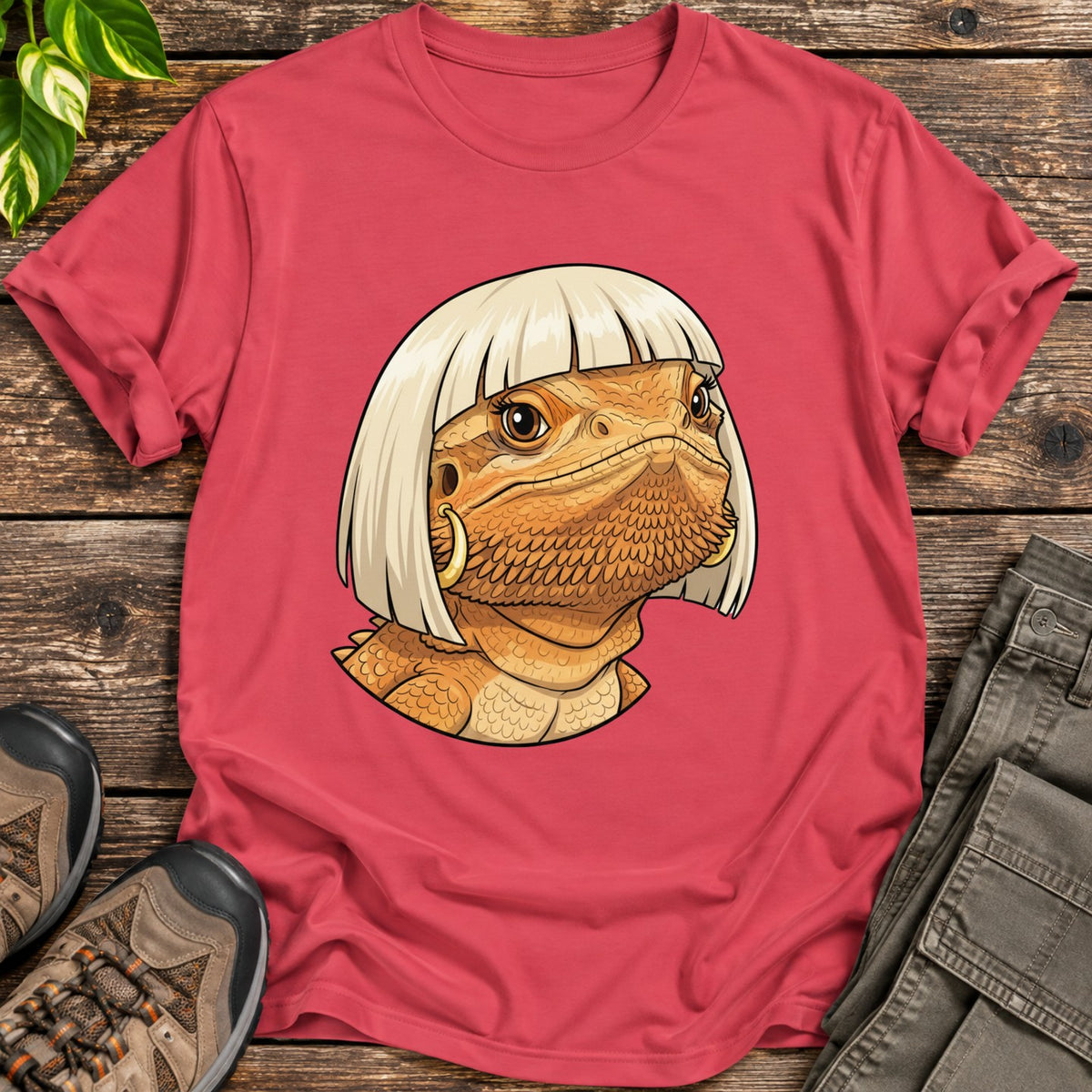 Fancy Bearded Dragon Shirt - Heather Red