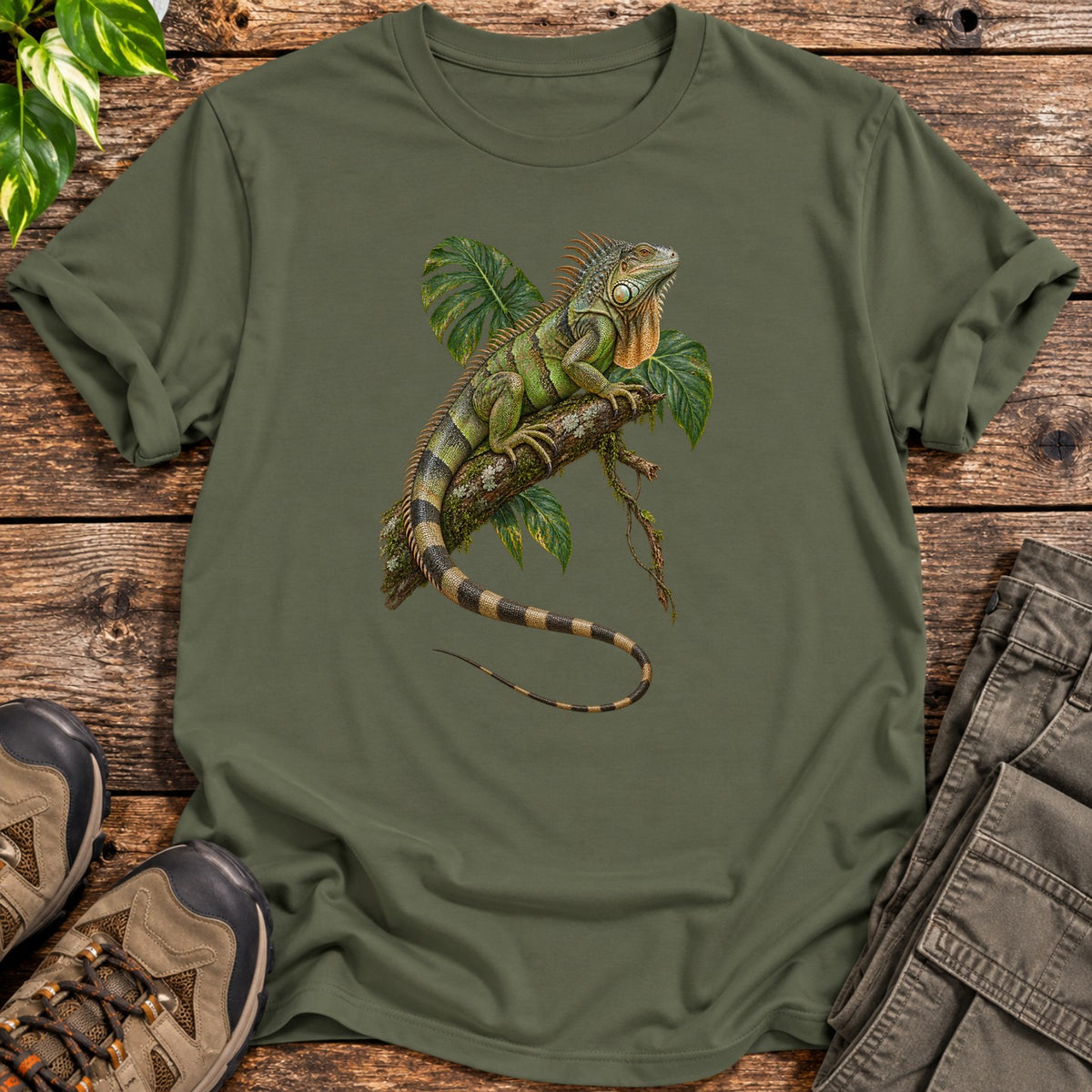 Branch Boss Green Iguana T-Shirt - Military Green