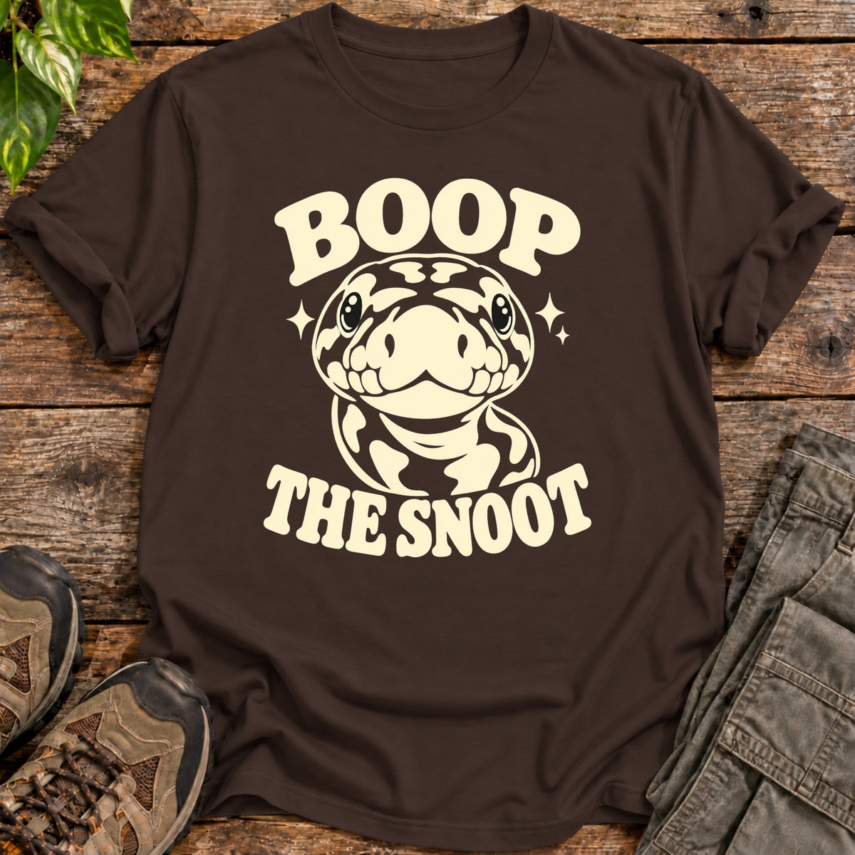 Boop the Snoot Ball Python T-Shirt - Dark Chocolate
