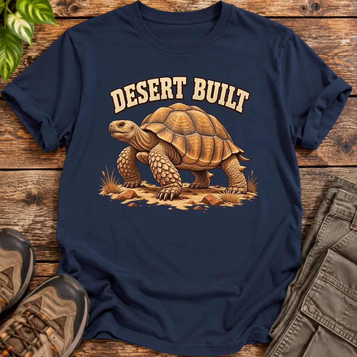 Desert Built Tortoise Graphic T-Shirt - Navy Blue
