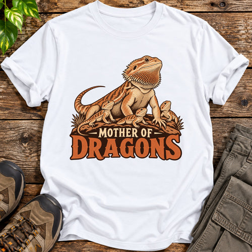 Bearded Dragon Mom Graphic T-Shirt - White