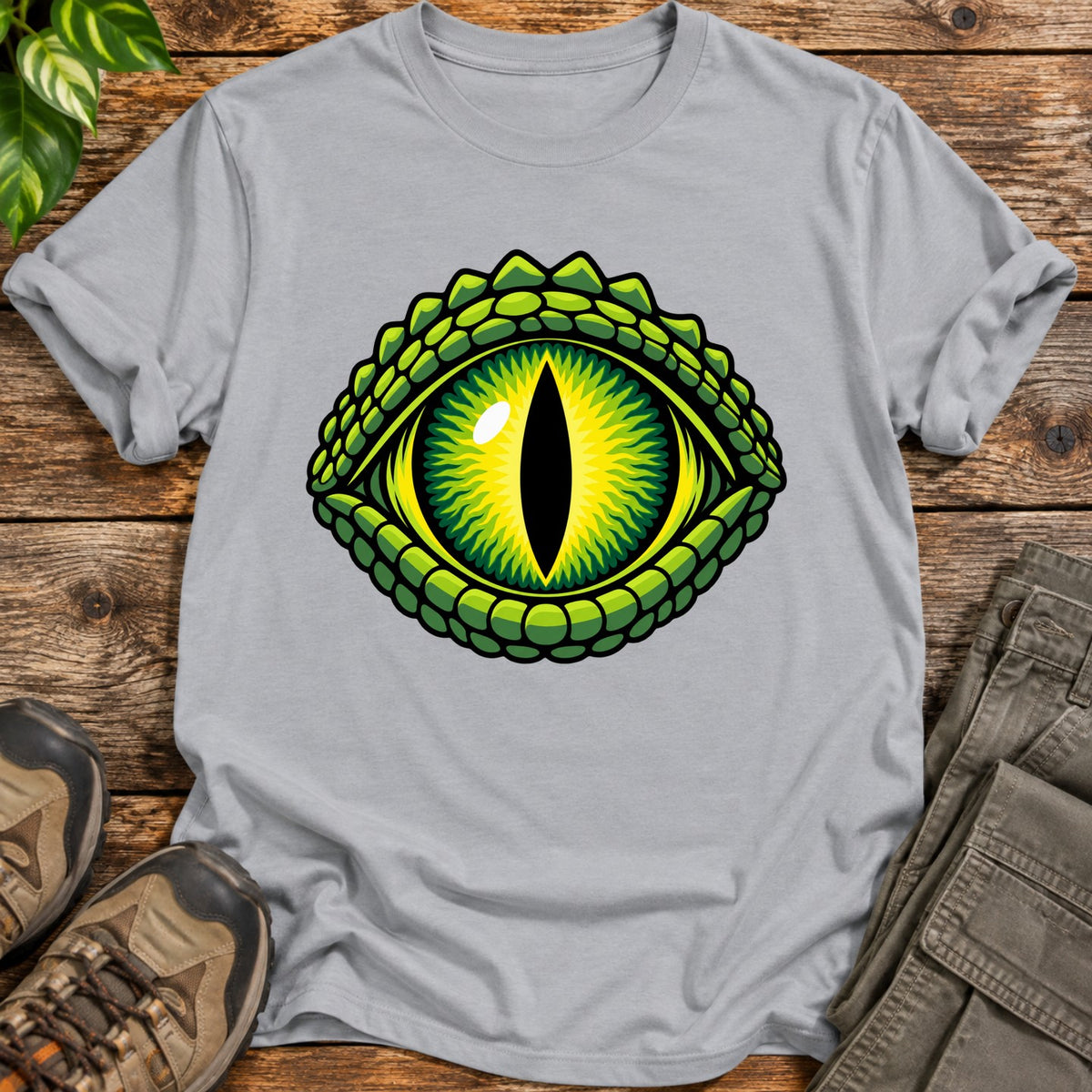 Cold Blooded Gaze Reptile T-Shirt - Sport Grey