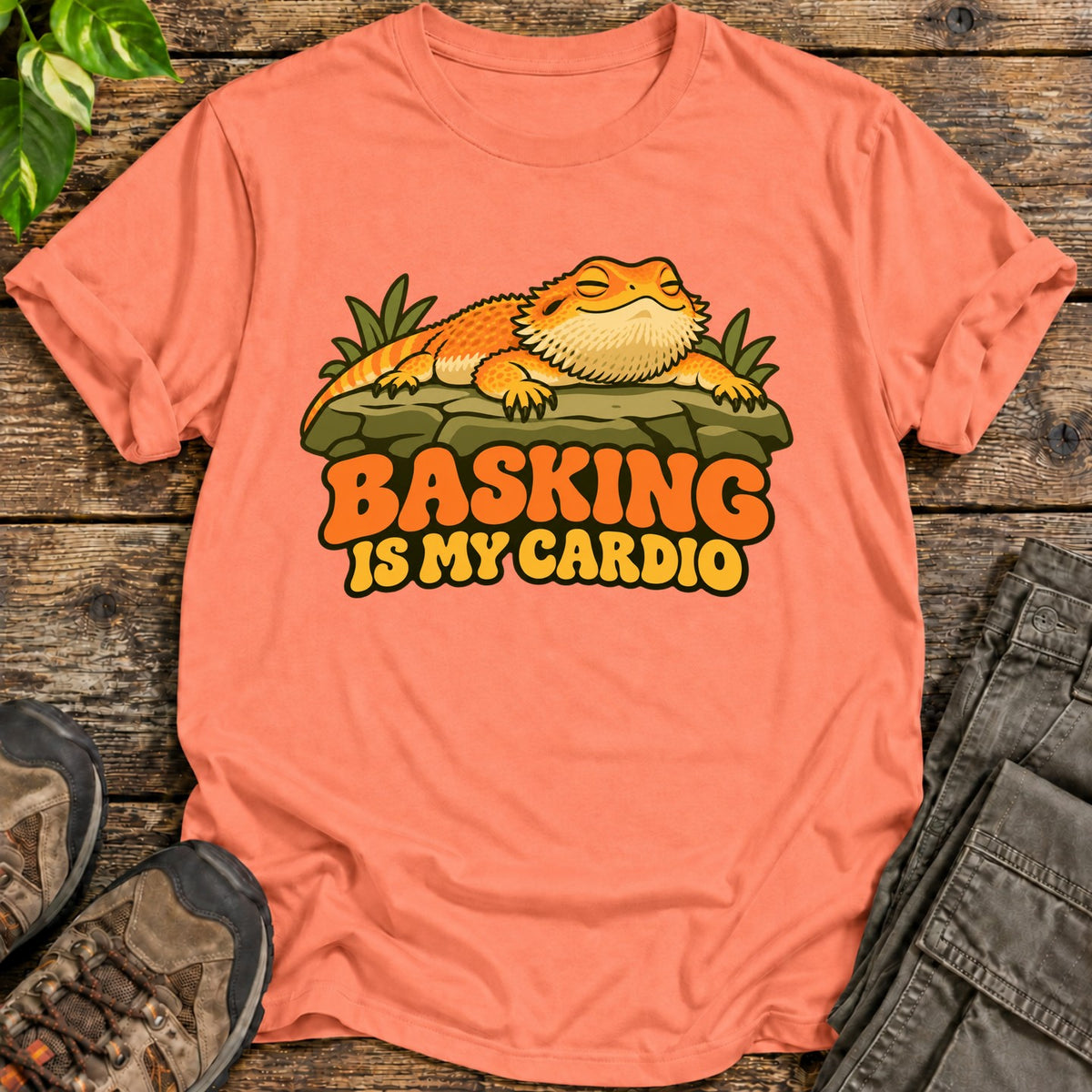 Basking Is My Cardio Shirt - Heather Orange