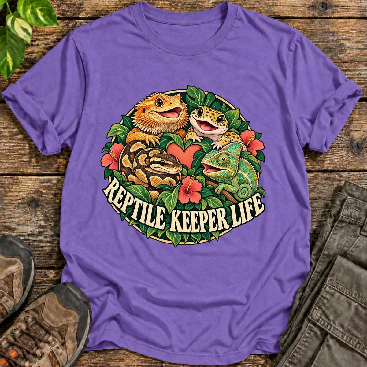 Reptile Keeper Life Shirt - Heather Purple