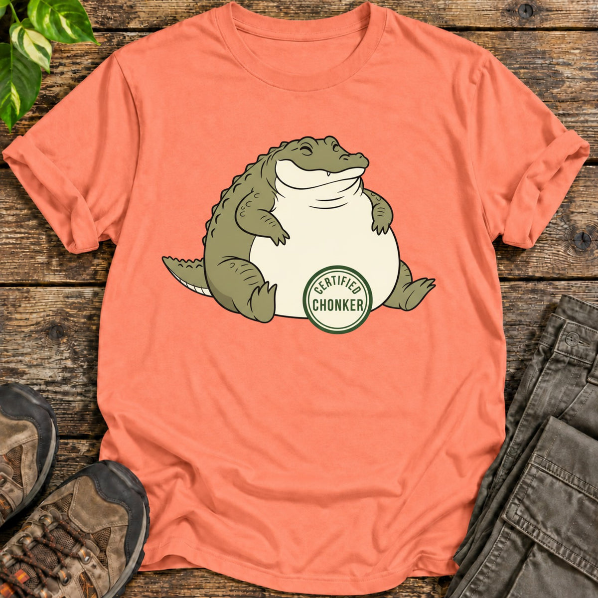 Certified Chonker Alligator T-Shirt - Heather Orange