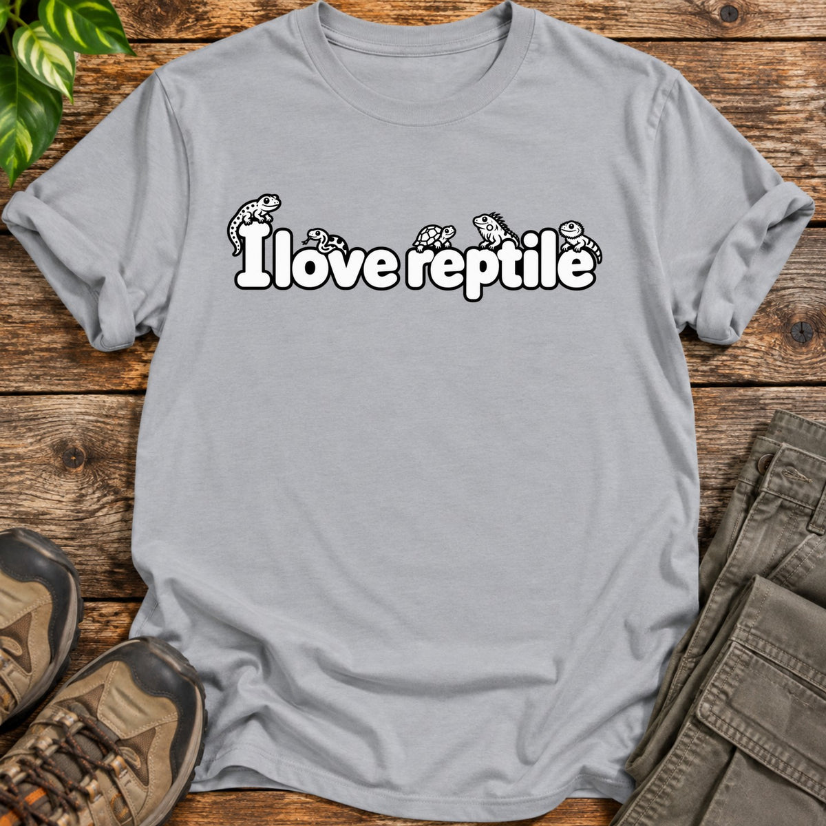 I Love Reptile T-Shirt - Sport Grey