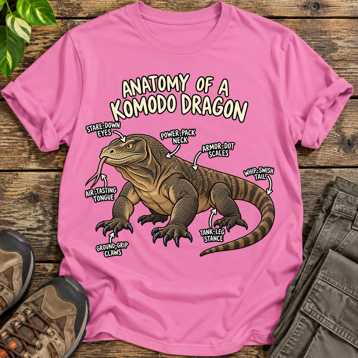 Anatomy of a Komodo Dragon T-Shirt - Azalea