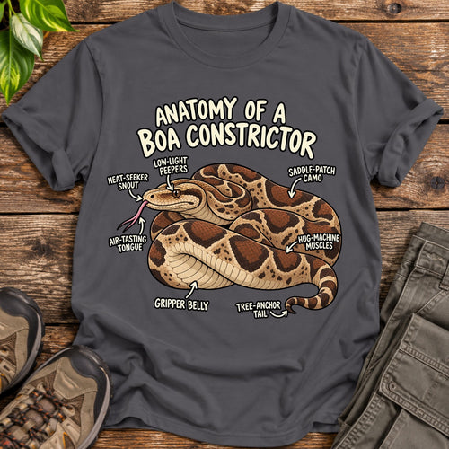 Anatomy of a Boa Constrictor T-Shirt - Charcoal