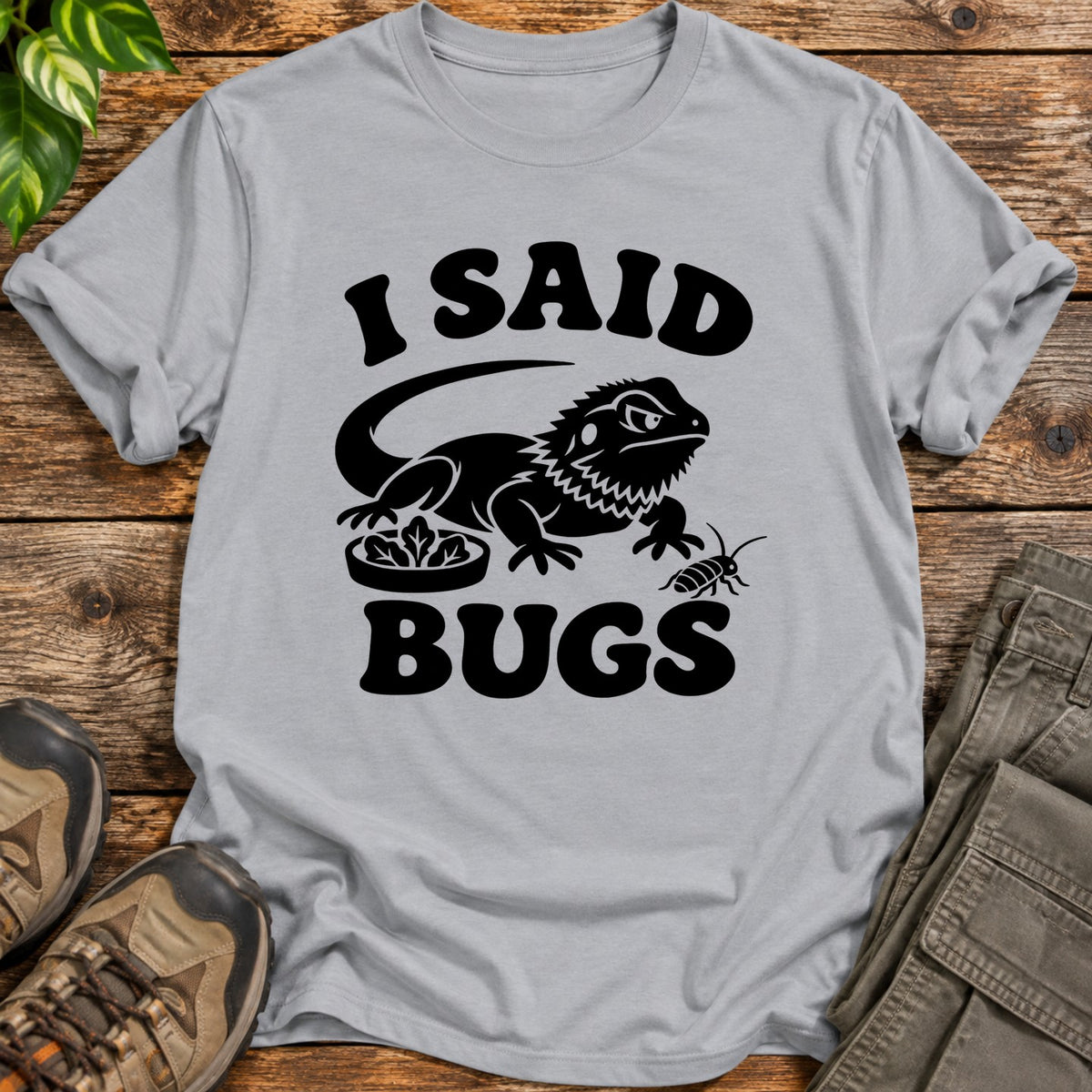 Bug Seeker Bearded Dragon T-Shirt - Sport Grey