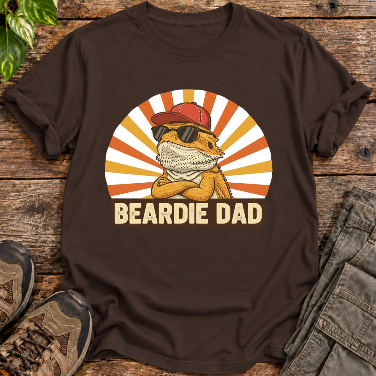 Beardie Dad Shirt - Dark Chocolate