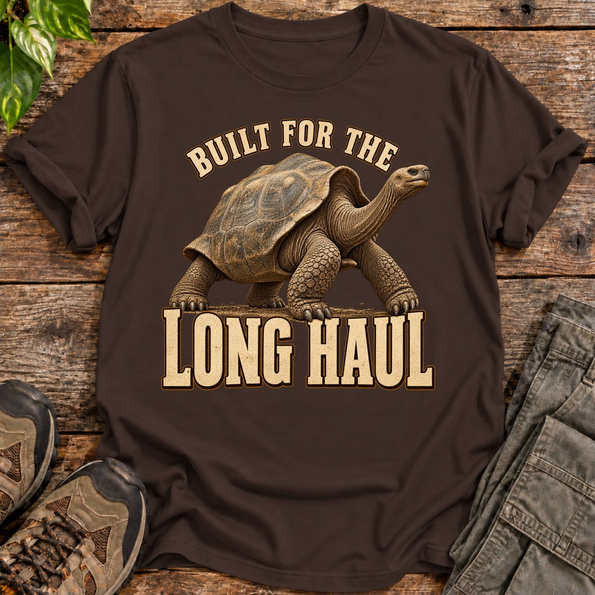 The Long Haul Galapagos Tortoise T-Shirt - Dark Chocolate