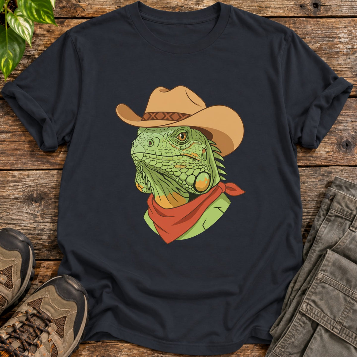 Cowboy Iguana Shirt - Black