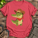 Cowboy Crocodile T-Shirt - Heather Red
