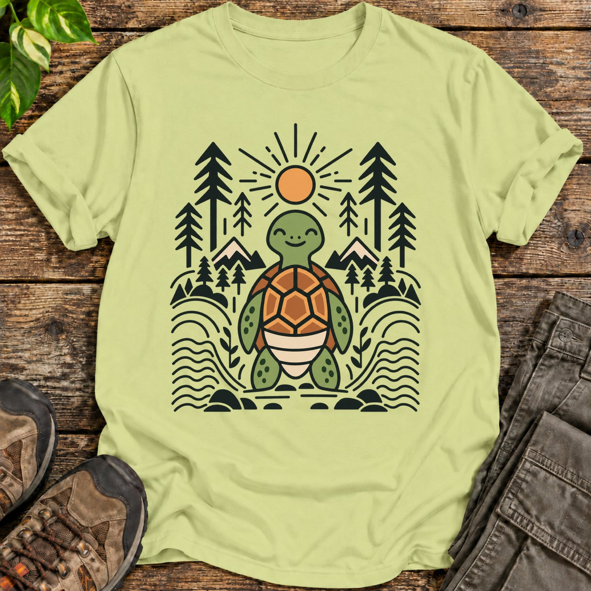 Trailbound Turtle Turtle Graphic T-Shirt - Pistachio
