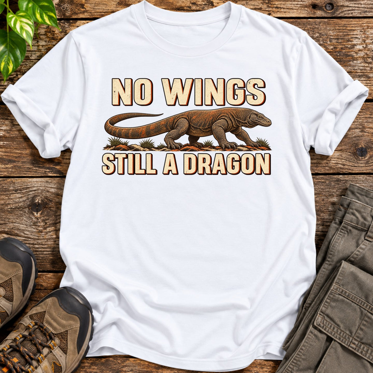 Wingless Komodo Dragon T-Shirt - White