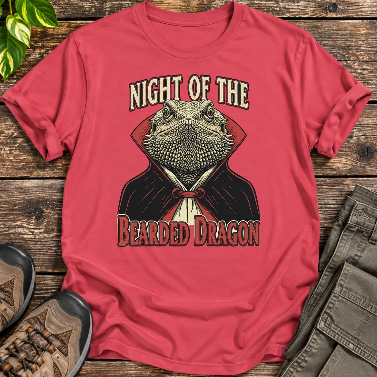 Night of the Bearded Dragon T-Shirt - Heather Red