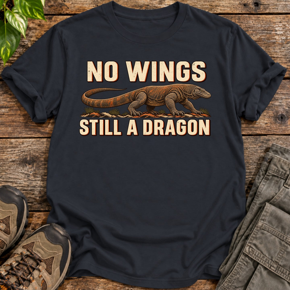 Wingless Komodo Dragon T-Shirt - Black