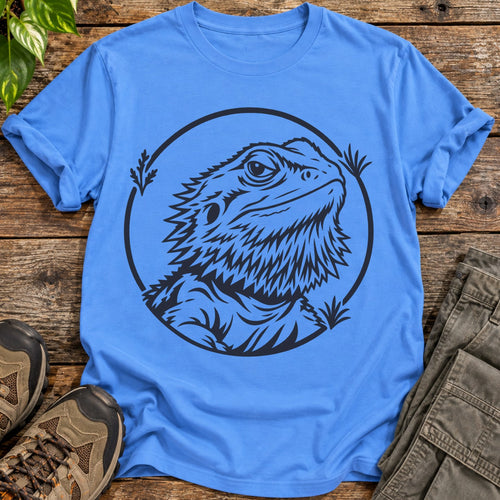 Bearded Dragon Desert Spirit Art T-Shirt - Carolina Blue