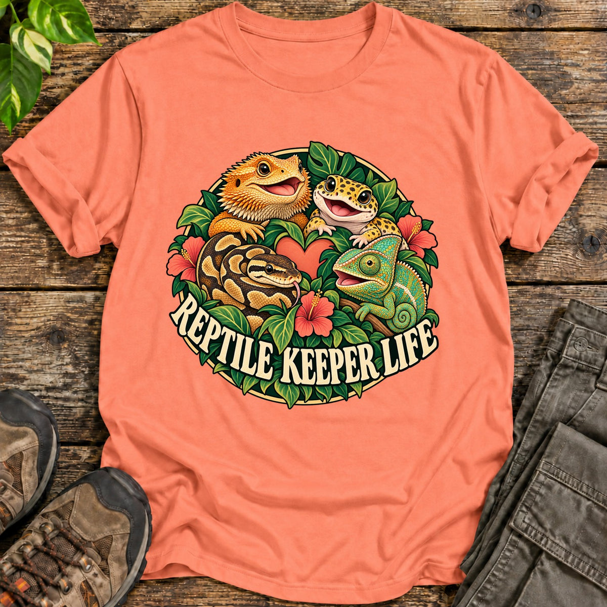 Reptile Keeper Life Shirt - Heather Orange