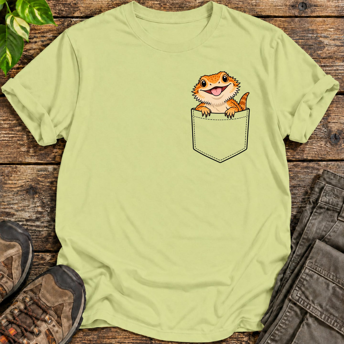 Bearded Dragon Pocket T-Shirt - Pistachio