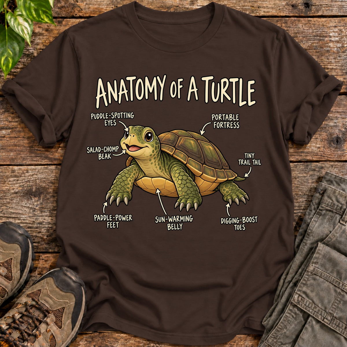 Anatomy of a Turtle T-Shirt - Dark Chocolate