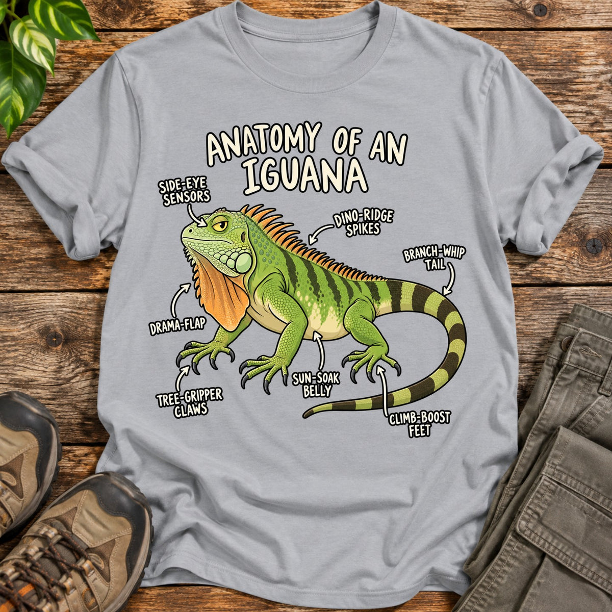 Anatomy of an Iguana T-Shirt - Sport Grey