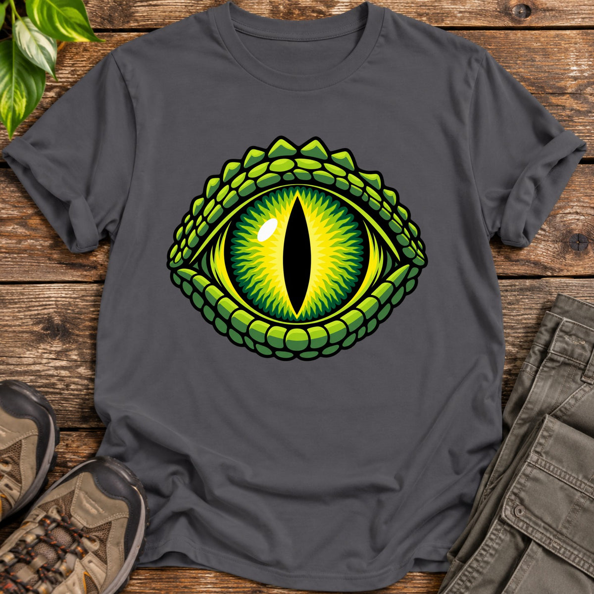 Cold Blooded Gaze Reptile T-Shirt - Charcoal