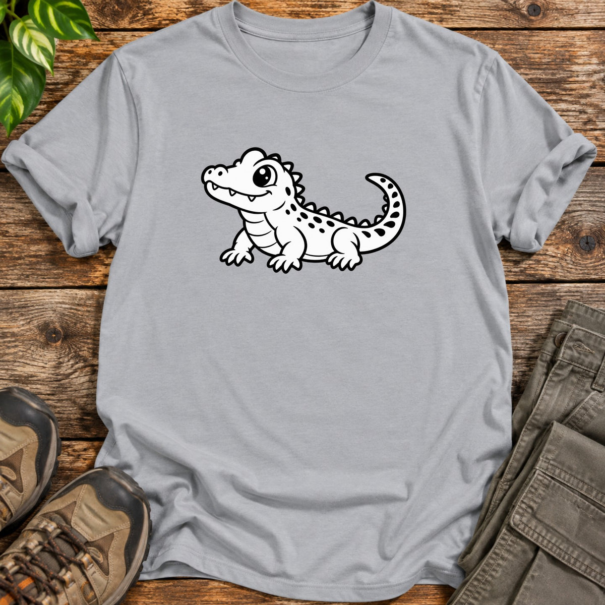 Cute Crocodile T-Shirt - Sport Grey