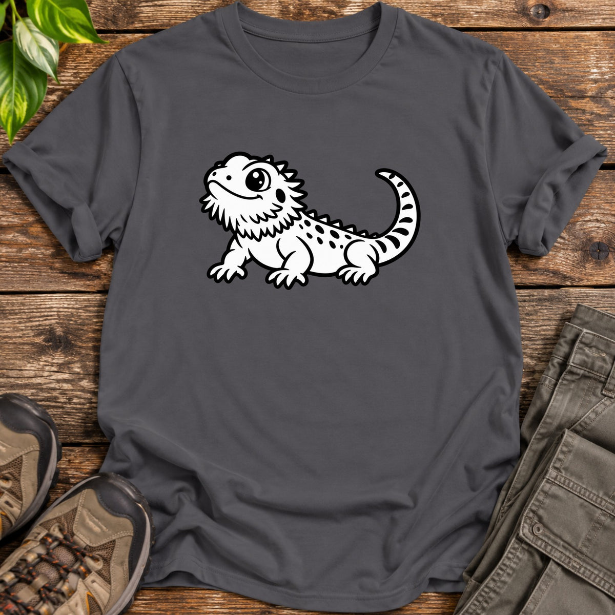 Cute Bearded Dragon T-Shirt - Charcoal
