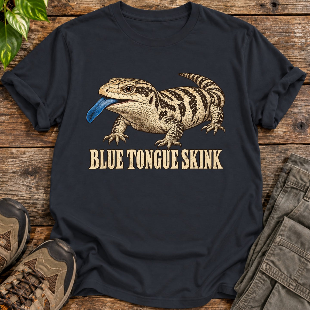 Vintage Blue Tongued Skink - Black