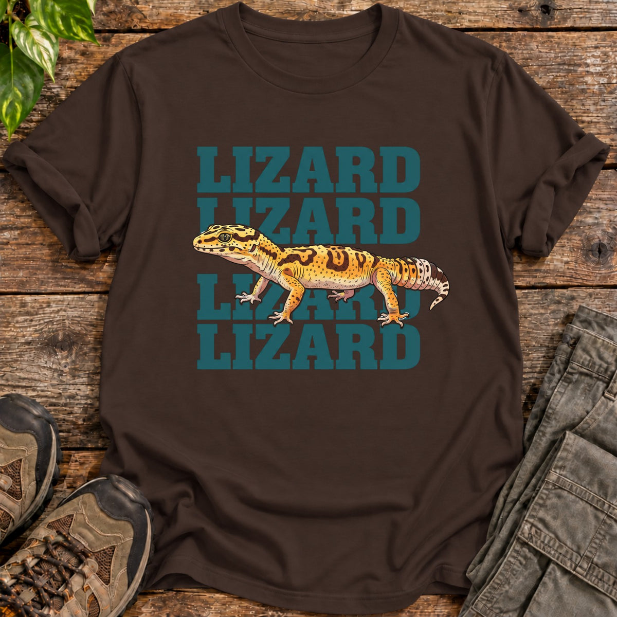 Lizard Lizard Lizard T-Shirt - Dark Chocolate
