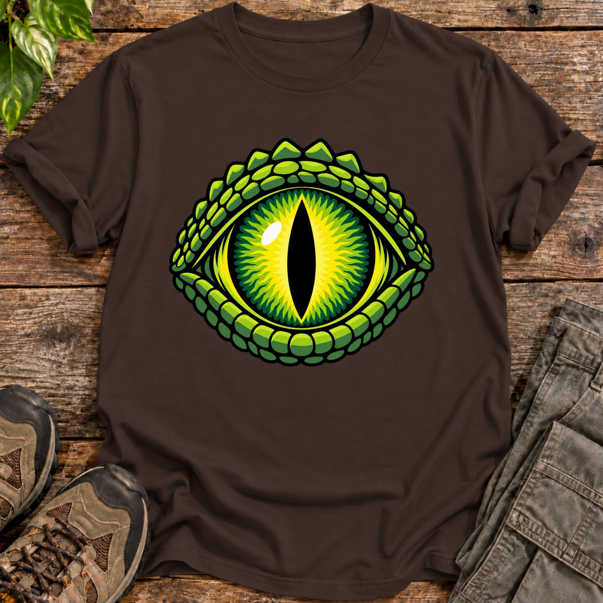 Cold Blooded Gaze Reptile T-Shirt - Dark Chocolate
