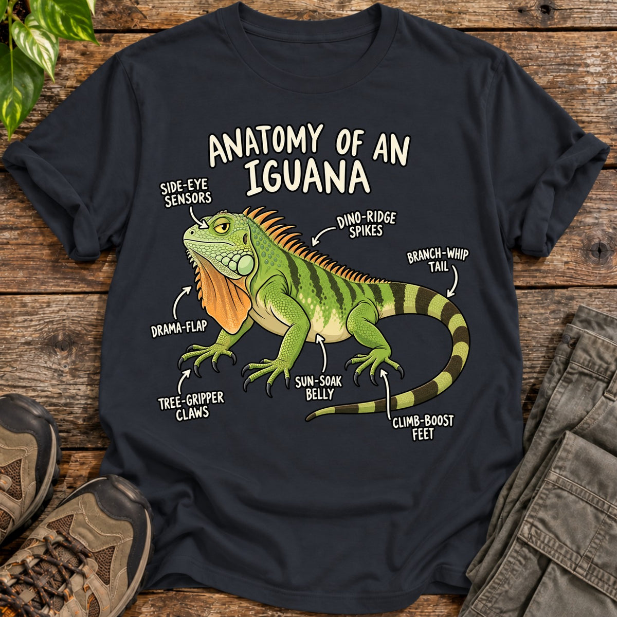 Anatomy of an Iguana T-Shirt - Black