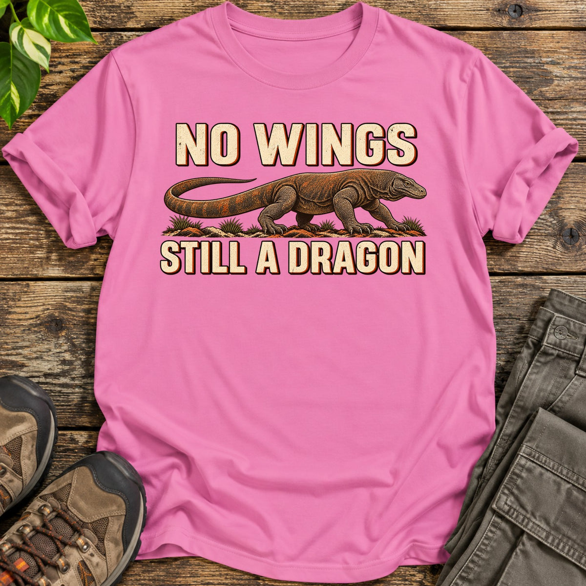 Wingless Komodo Dragon T-Shirt - Pink