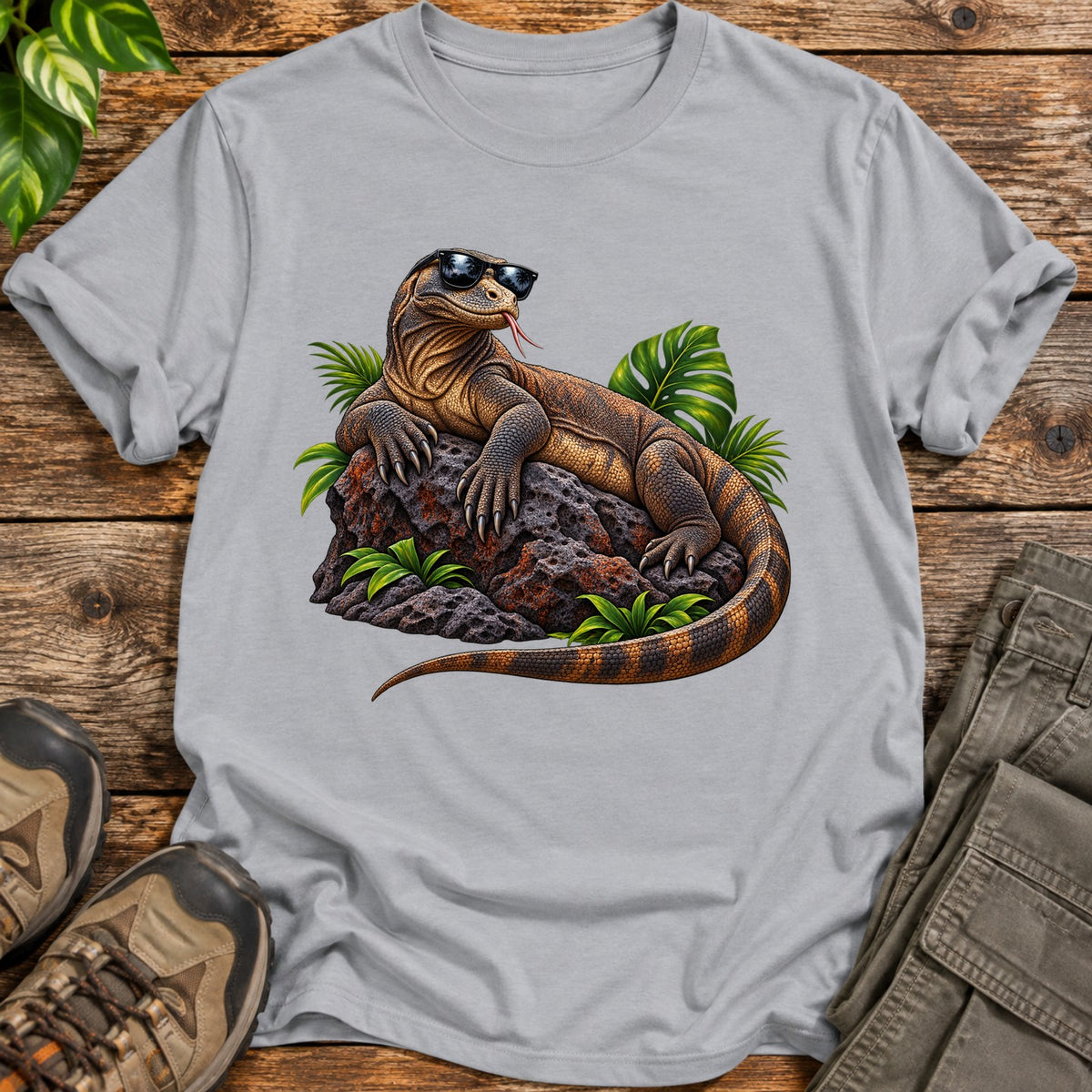 Cool Komodo Dragon T-Shirt - Grey