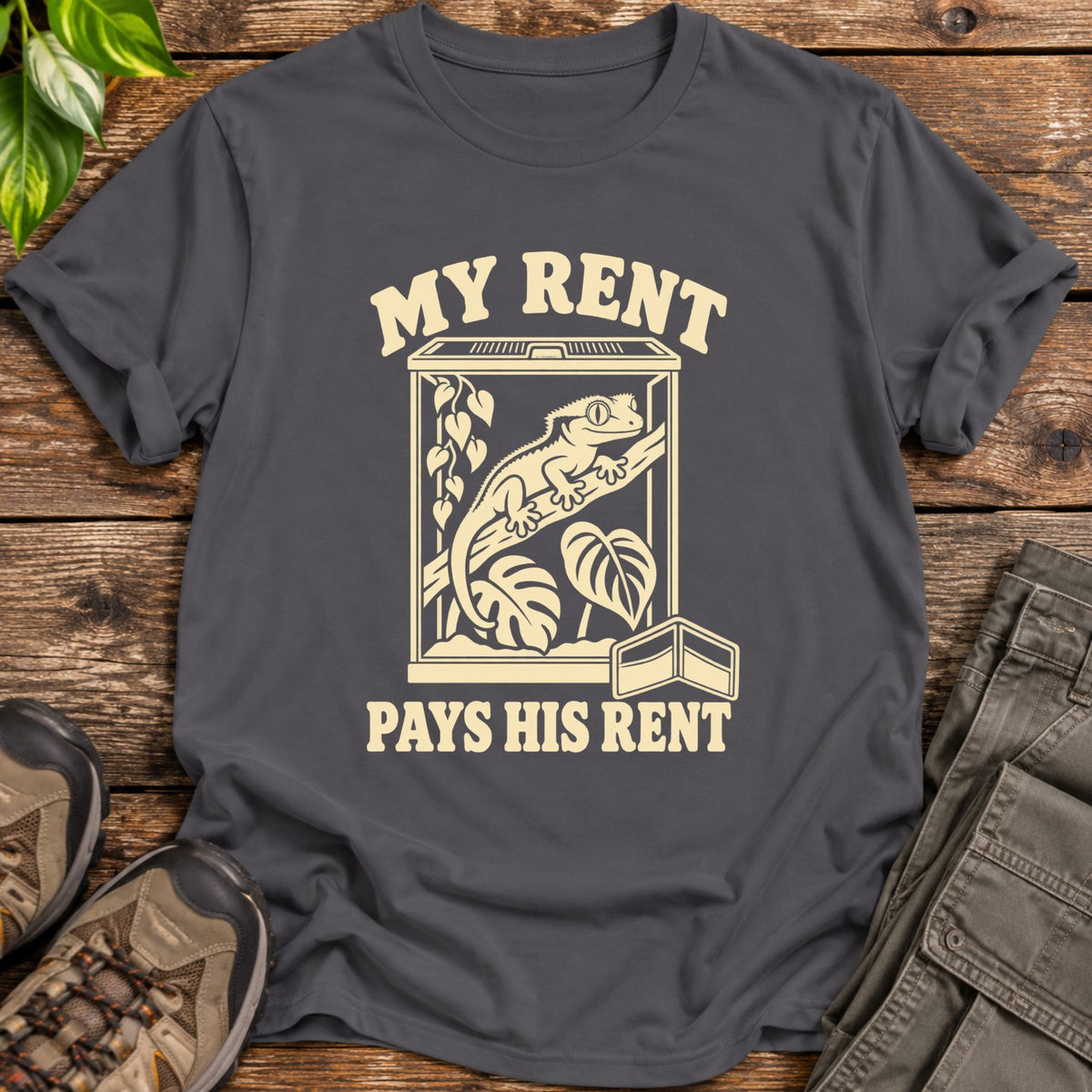 My Rent Pays His Rent T-Shirt - Charcoal