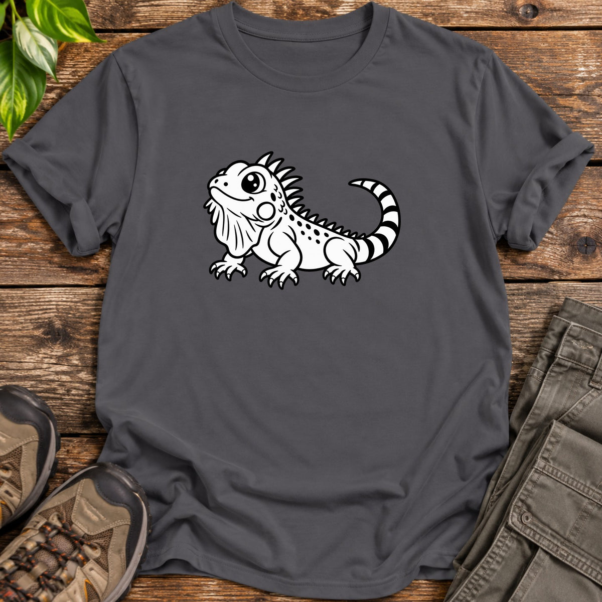 Cute Iguana T-Shirt - Charcoal