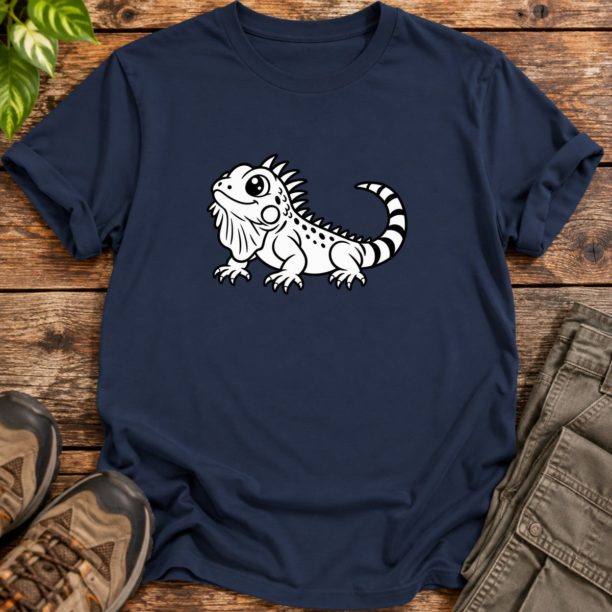 Cute Iguana T-Shirt - Navy