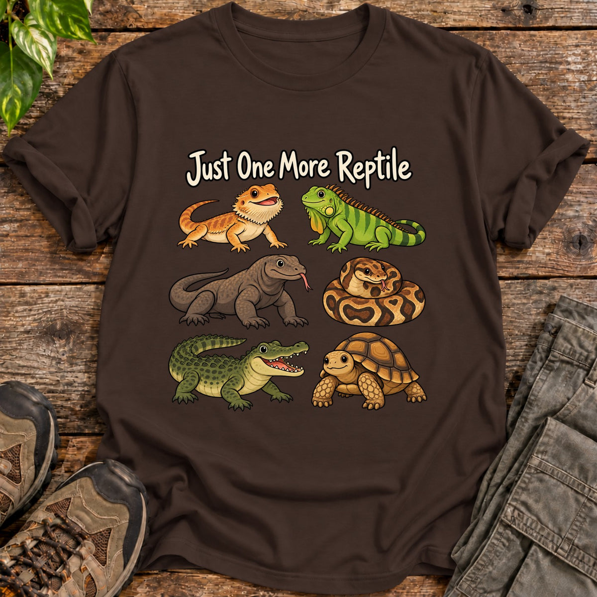 One More Reptile T-Shirt - Dark Chocolate