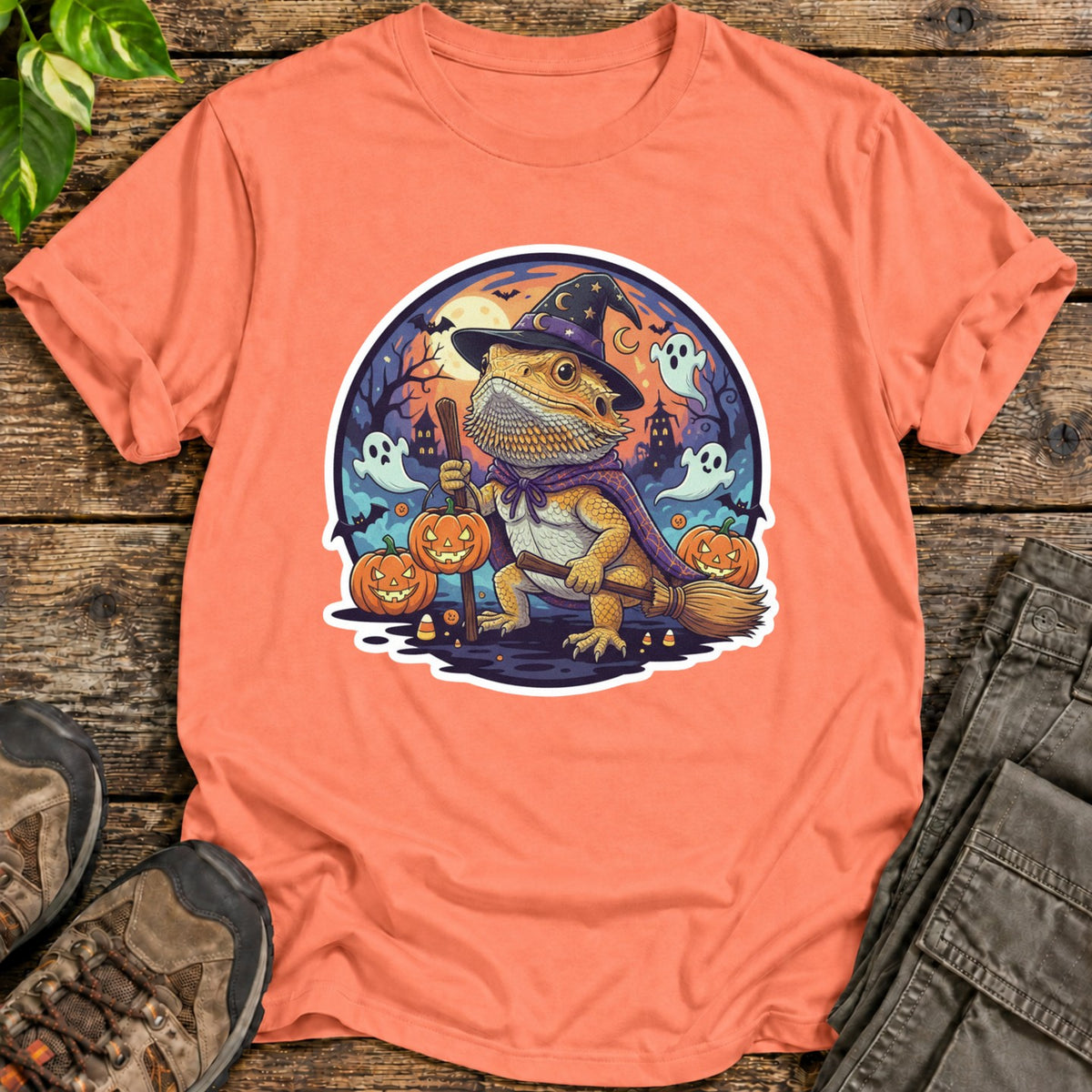 Beardie Witch T Shirt T-Shirt - Heather Orange