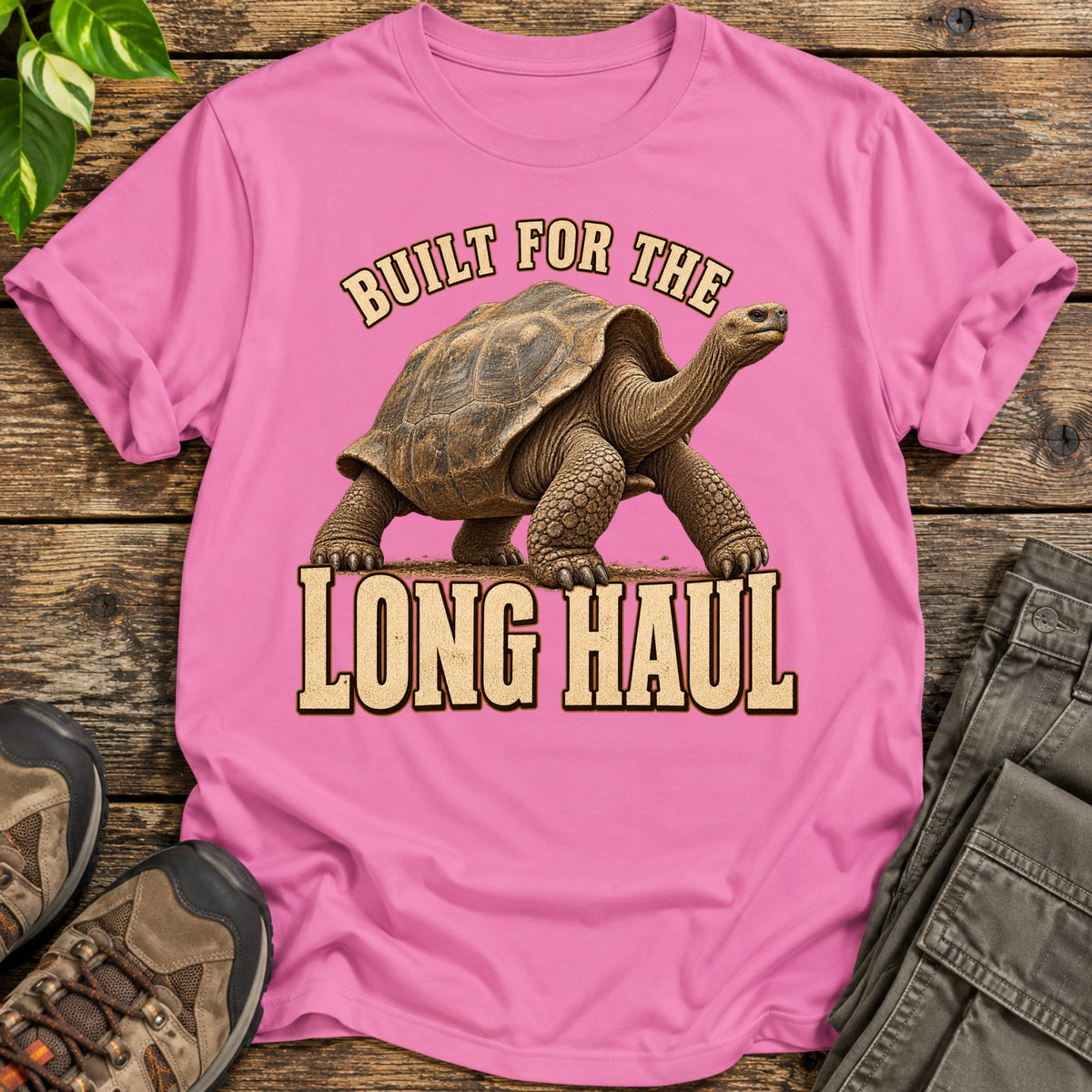 The Long Haul Galapagos Tortoise T-Shirt - Pink