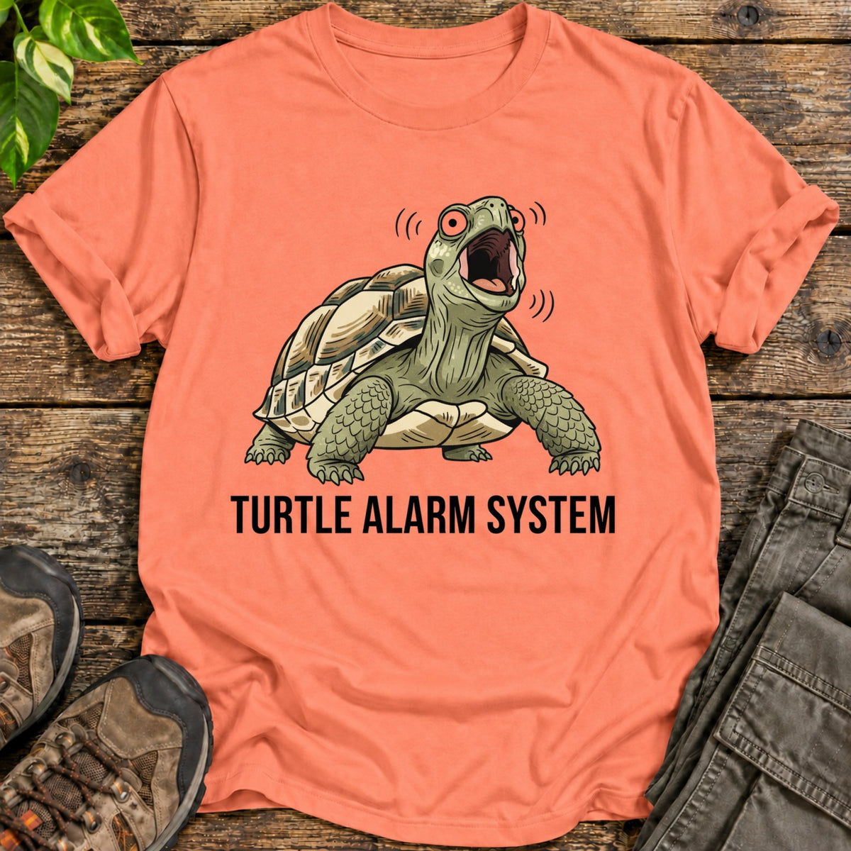 Turtle Alarm System T-Shirt - Heather Orange