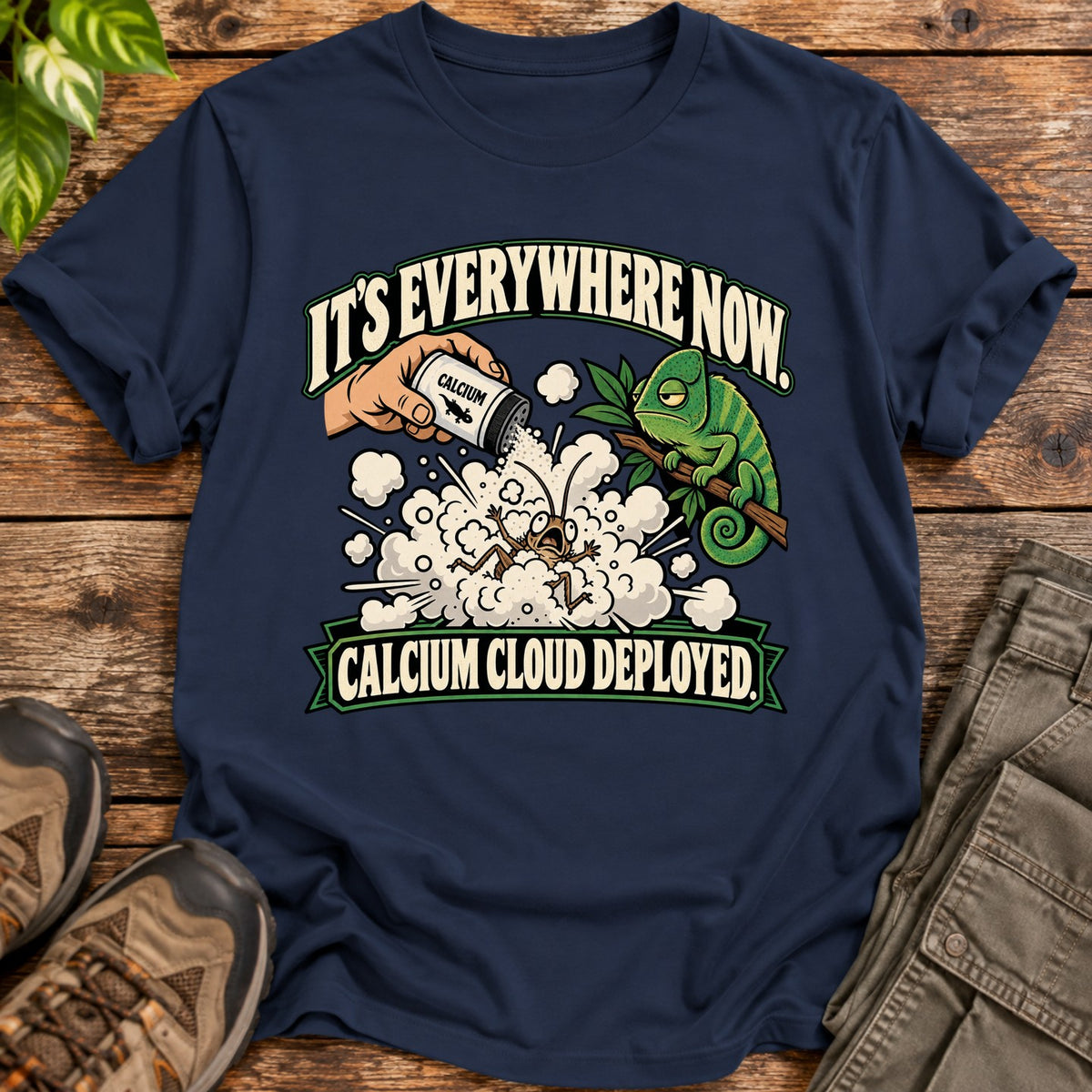 Calcium Cloud Deployed T-Shirt - Navy