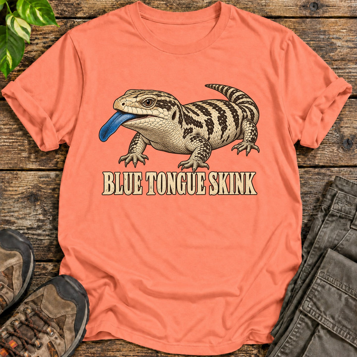 Vintage Blue Tongued Skink - Heather Orange