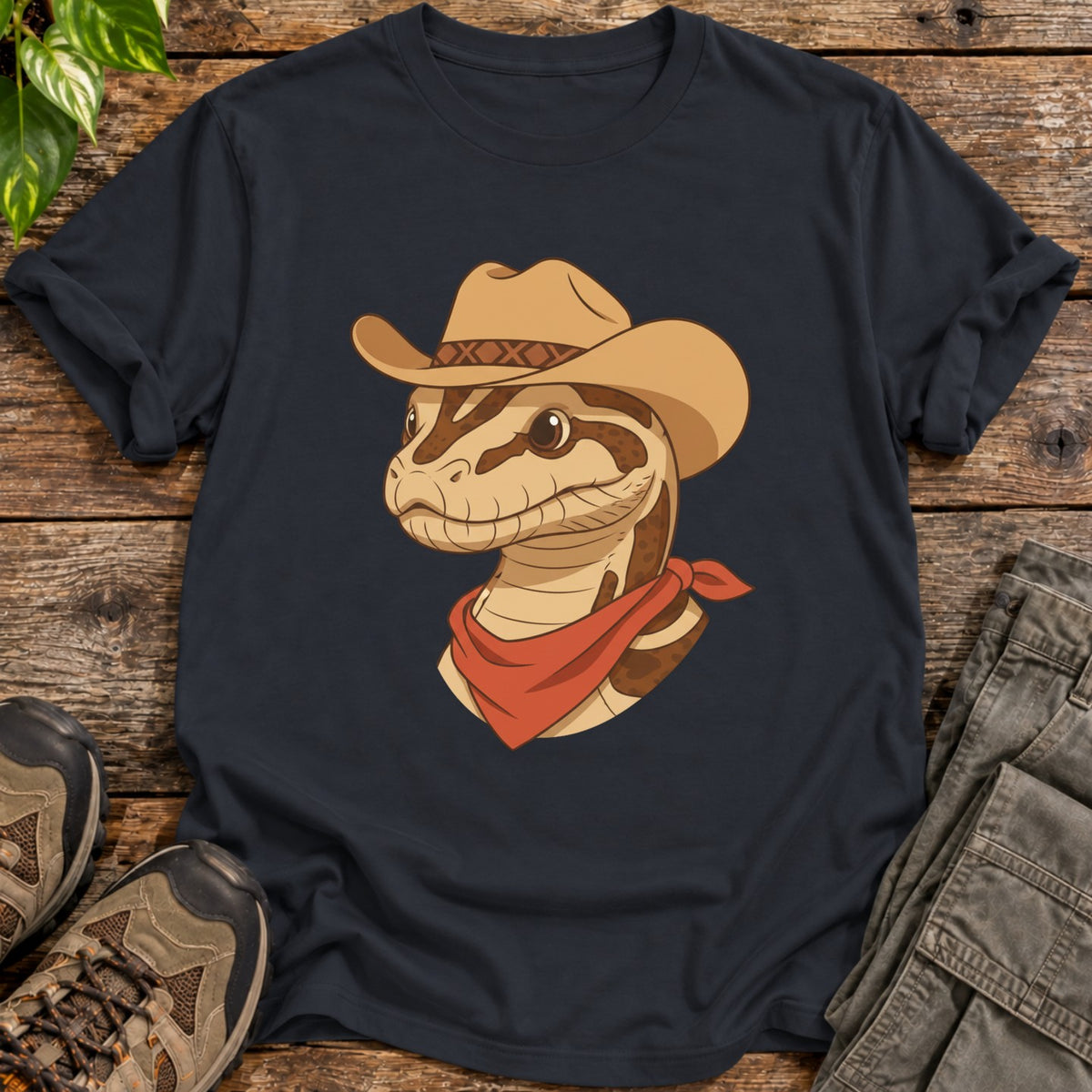 Cowboy Boa Constrictor Shirt - Black