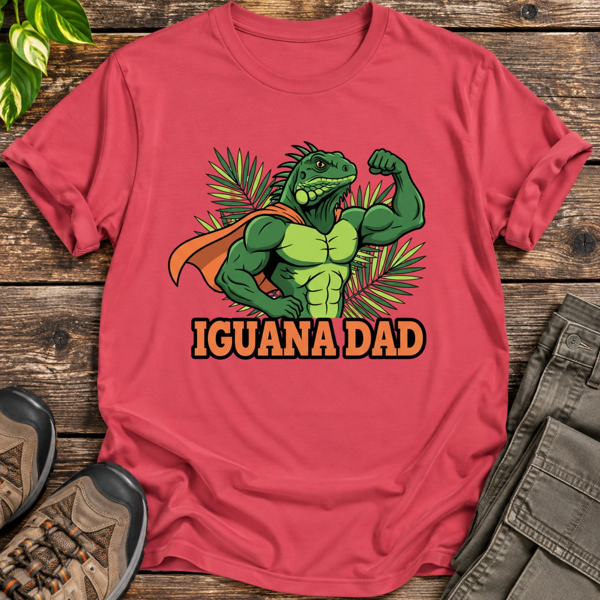 Iguana Dad Shirt - Heather Red