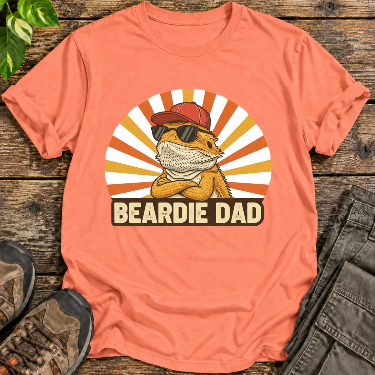 Beardie Dad Shirt - Heather Orange